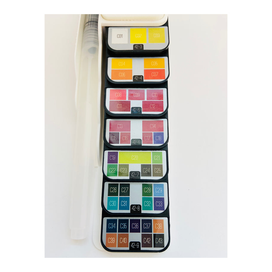 MOGART, 42 Watercolors & Water Brush Pen - 03190016