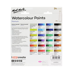 Mont Marte Watercolour Paints Premium 24pc x 8ml - 04530440