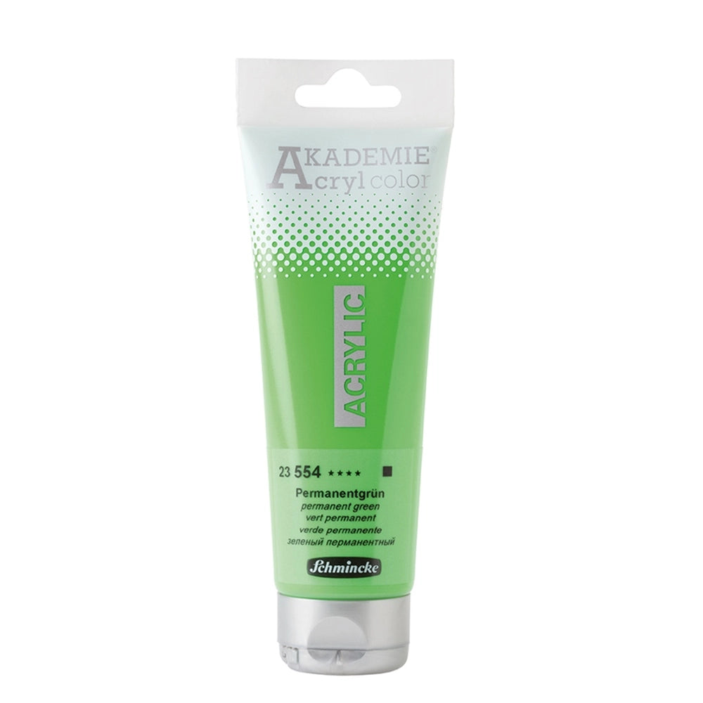 Schmincke Akademie Acrylic Color, 120ml, Permanent Green-(23554)- 05640265
