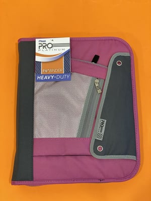 Mead 1.5" Pro Platinum Zipper Binder Assorted Colors