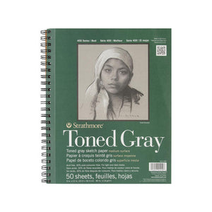 Strathmore - Toned Gray Sketch Spiral Paper Pad 22.9 x 30.5cm 50 Sheets - Set of 2pc - 01350029