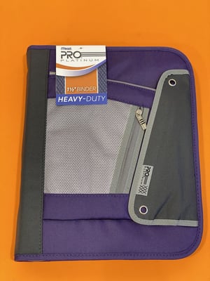 Mead 1.5" Pro Platinum Zipper Binder Assorted Colors